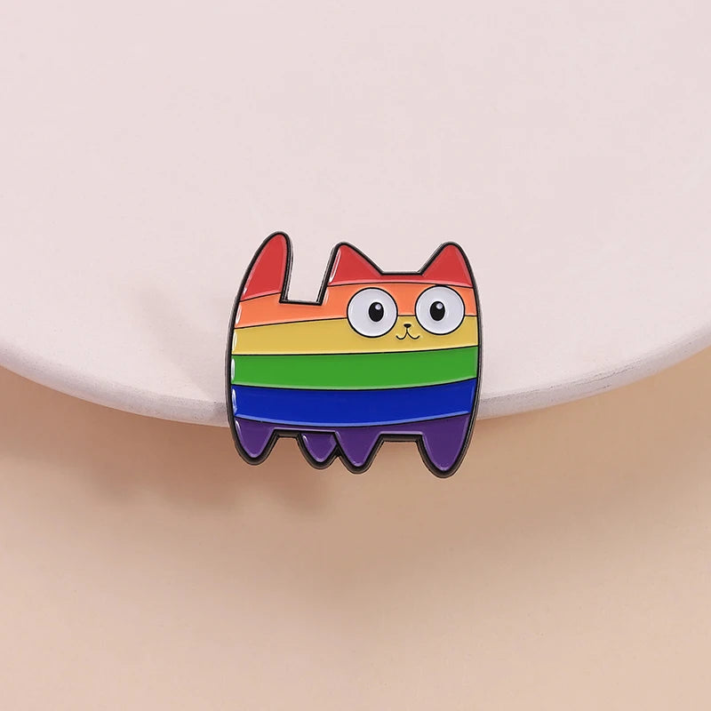 LGBT Rainbow Cat Enamel Pin