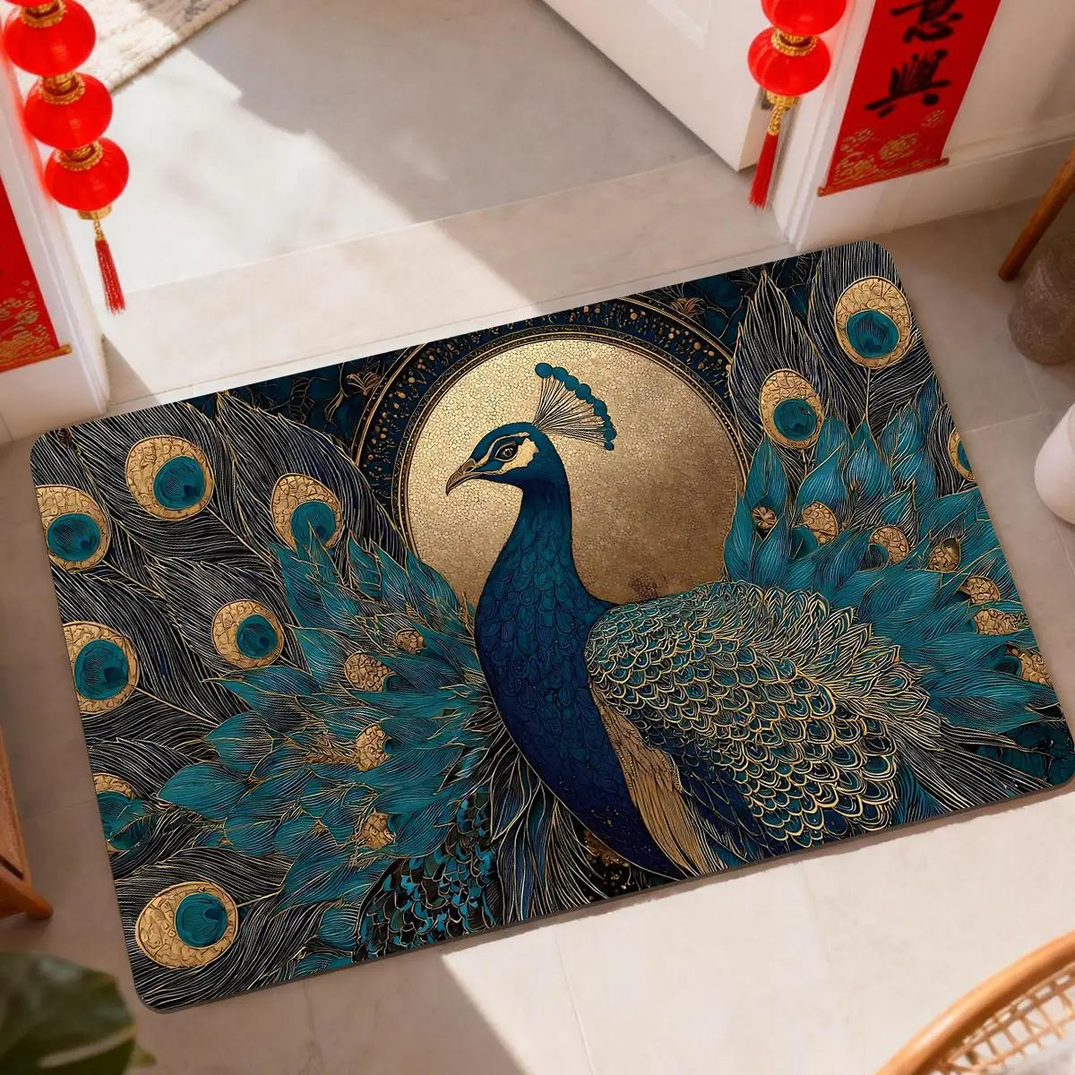 Peacock Doormat Decor