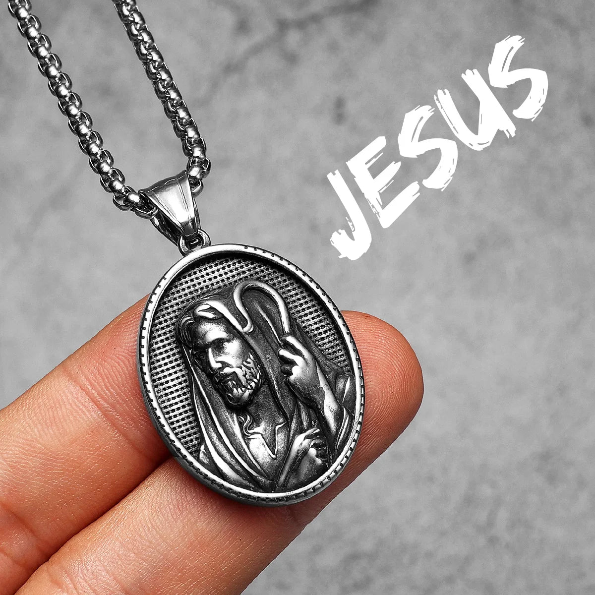 Jesus Heart Cross Necklaces Pendant Chain