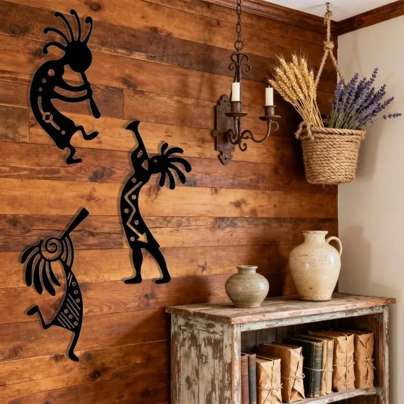 Metal Wall Art Native American Flute Player Southwest Decor