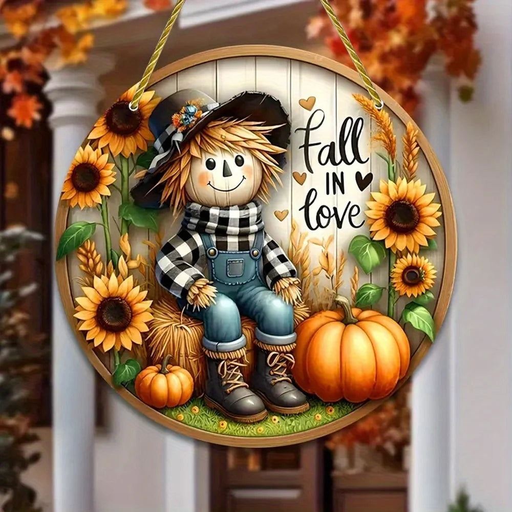 Vibrant Fall Pumpkin Acrylic Window Hanging Sun Catcher