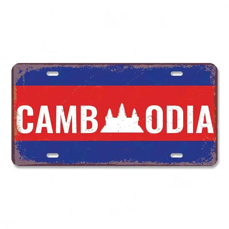 Myanmar Flag Aluminum Sign – Vintage Wall Decor