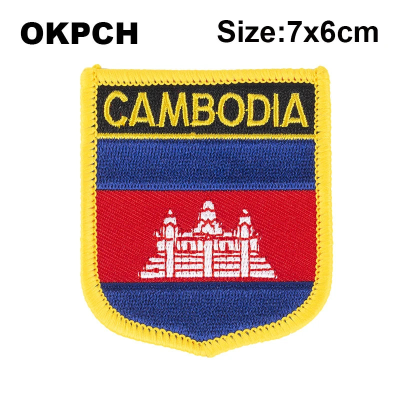 Cambodia National Flag Embroidered  Patches