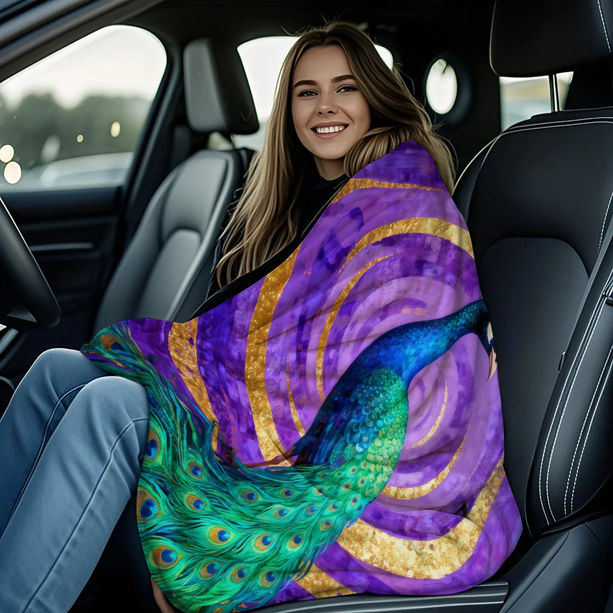 Peacock Flannel Blanket