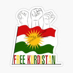 Kurdistan Map National Flag and Emblem Sticker