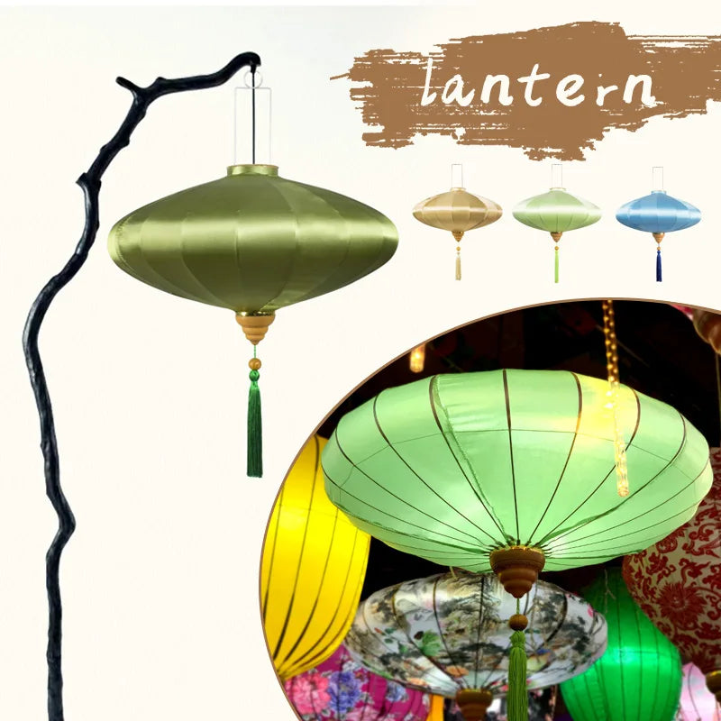 12/14inch Ancient Style Chinese Retro Silk Cloth Vietnam Palace Lantern Festival Decor