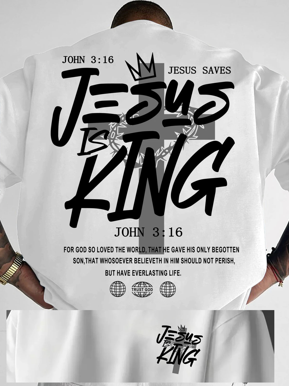 Vintage Jesus Is King Graphic T Shirt