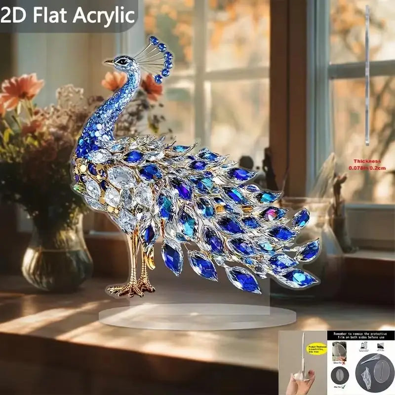 Gorgeous Crystal Peacock Figurine