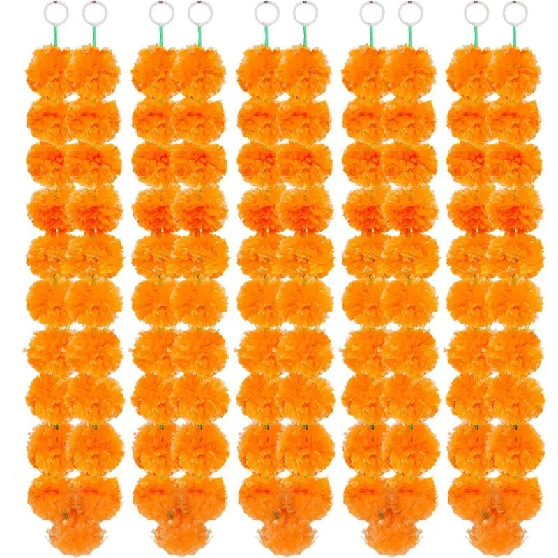 Artificial Marigold Flowers Day of The Dead, and Diwali Home Decor