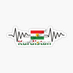 Kurdistan Map National Flag and Emblem Sticker