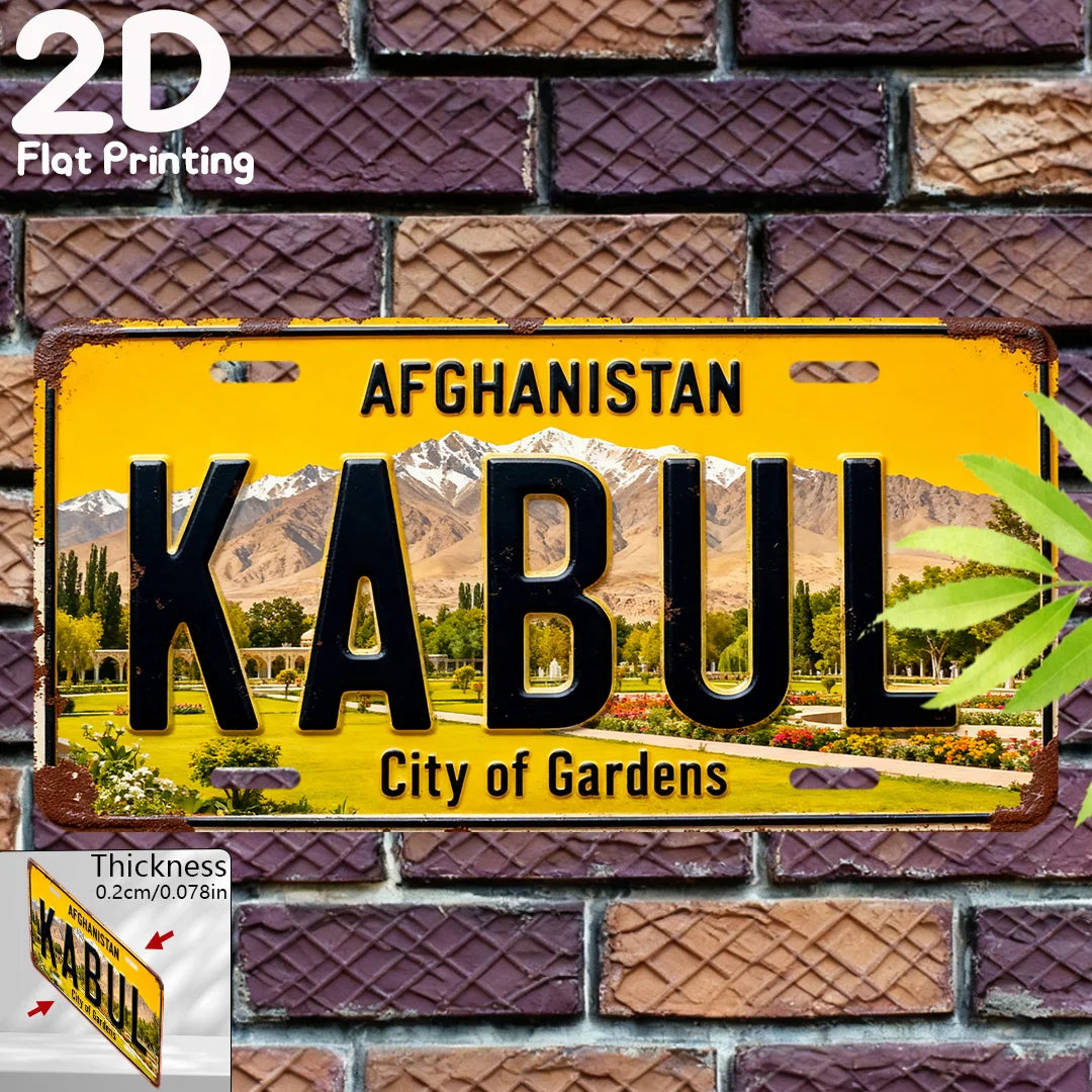 KABUL City of Gardens License Plate