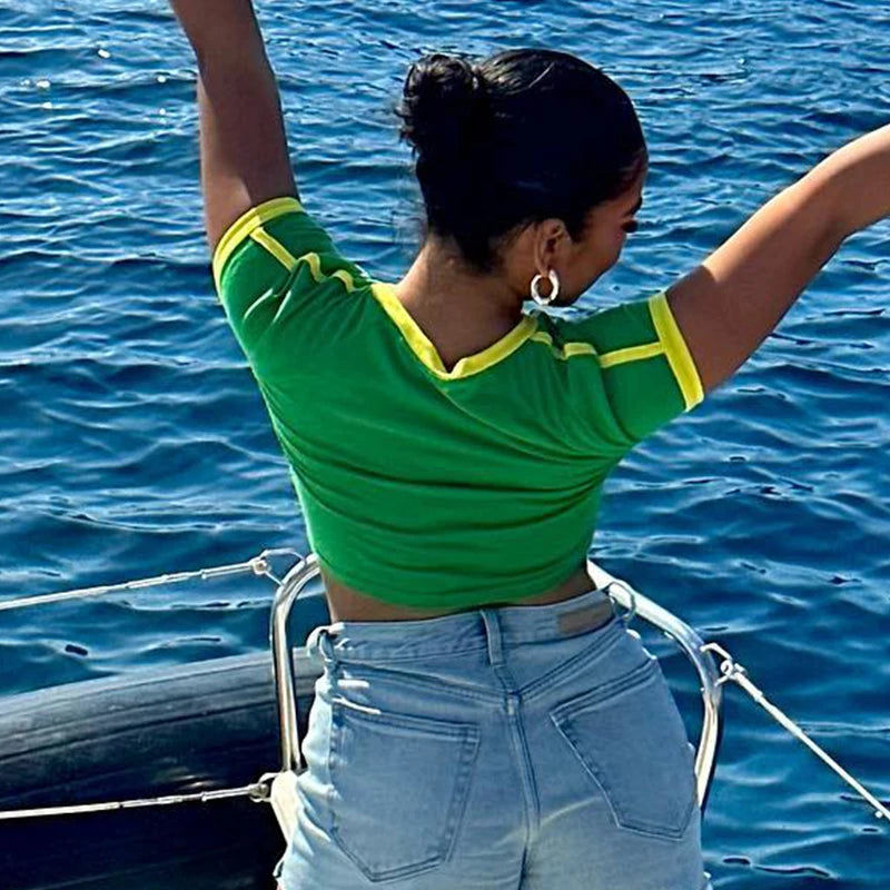 Brazil Letter Print Crop Top