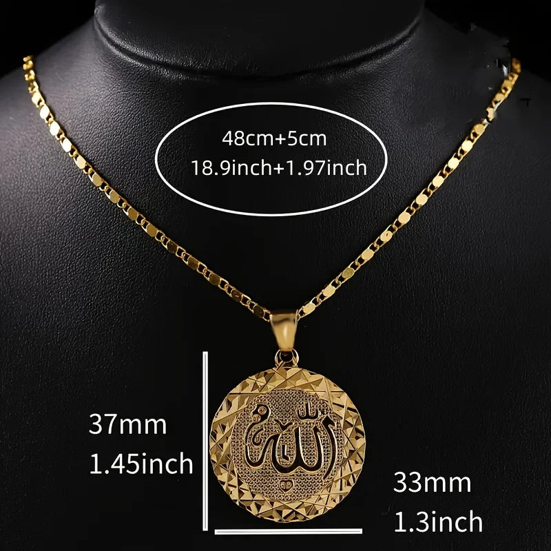 Vintage Golden Color Allah Pendant Necklace