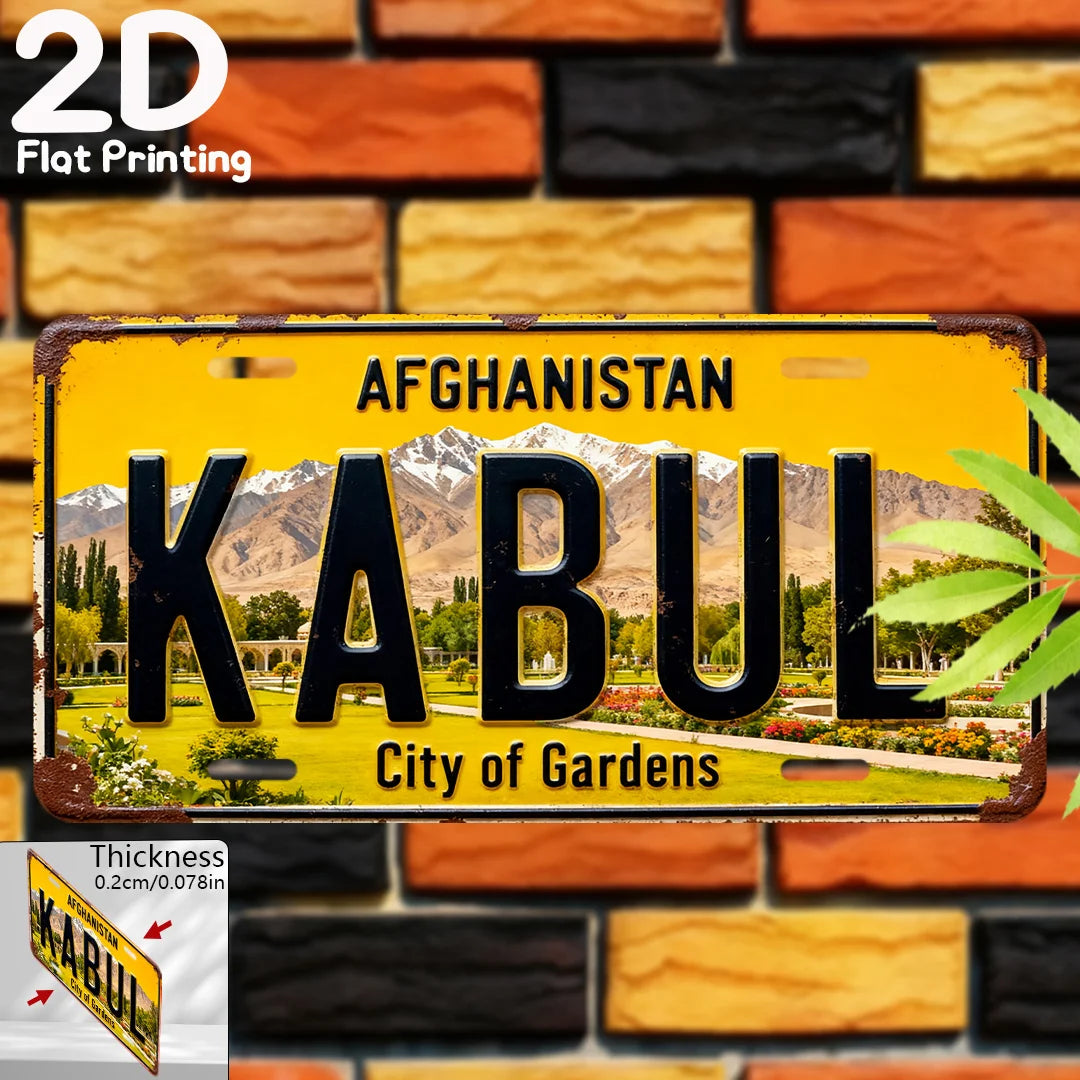 KABUL City of Gardens License Plate