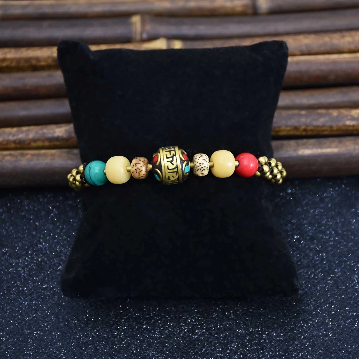Vintage Tibetan Ethnic Colorful Stone Bead Bracelet