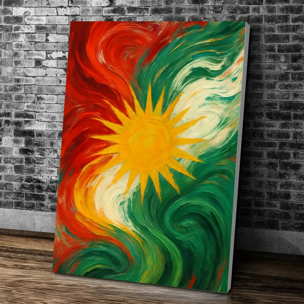 Kurdish Flag Map Poster