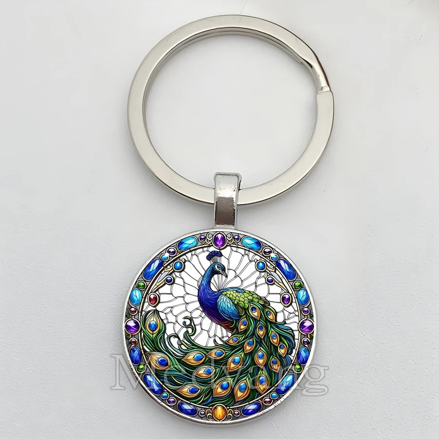 Beautiful Colorful Peacock Keychain