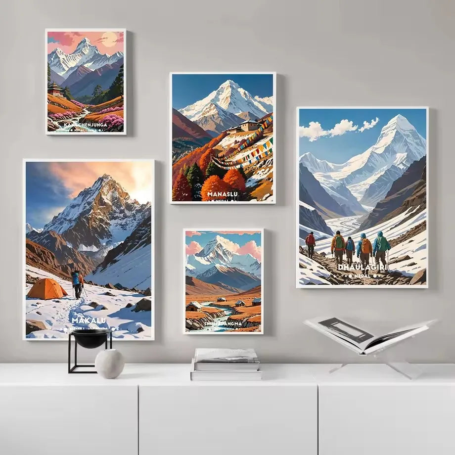 Stunning Mountain Landscape Posters Himalayan Nepal
