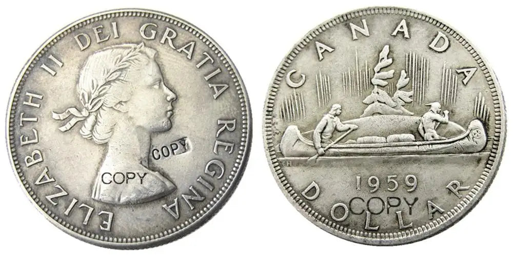 Canada 1 Dollar A Set Of (1953-1966)12pcs ELIZABETH II DEI GRATIA REGINA (1st portrait) Canadian Dollar Silver Plated Copy Coins