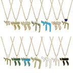 Hebrew Letter Chai Copper Pendant Necklace