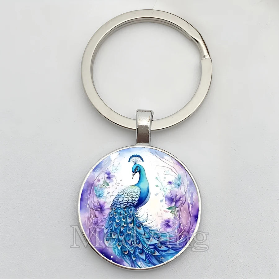 Beautiful Colorful Peacock Keychain