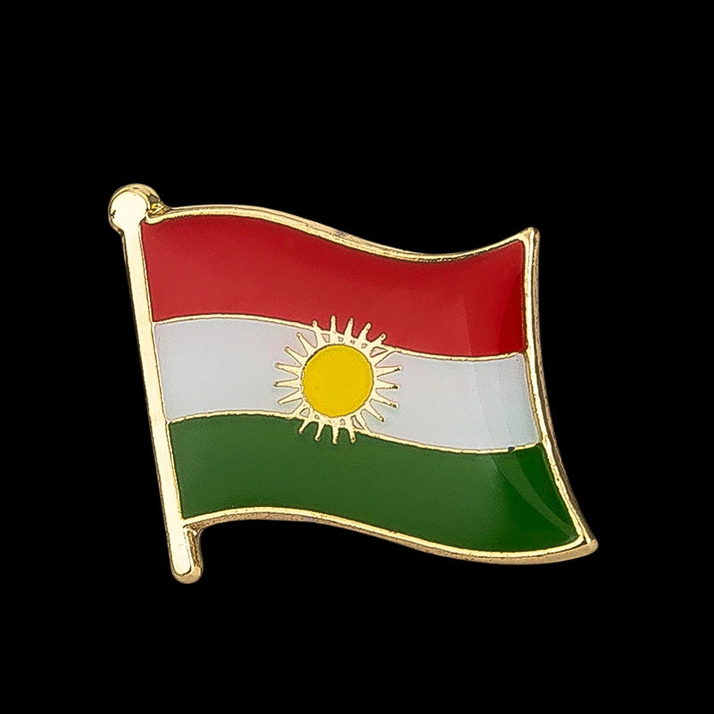 KURDISTAN Flag Badge Brooch National Lapel Pins
