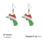 Women's Earrings Kurdistan Map Flag