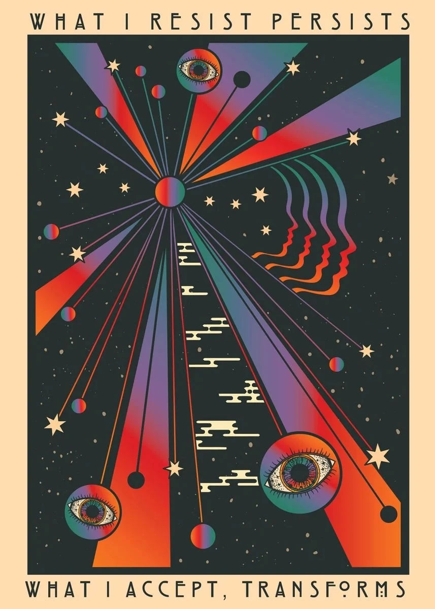 Bohemian Psychedelic 70s Poster Wall Art Canvas