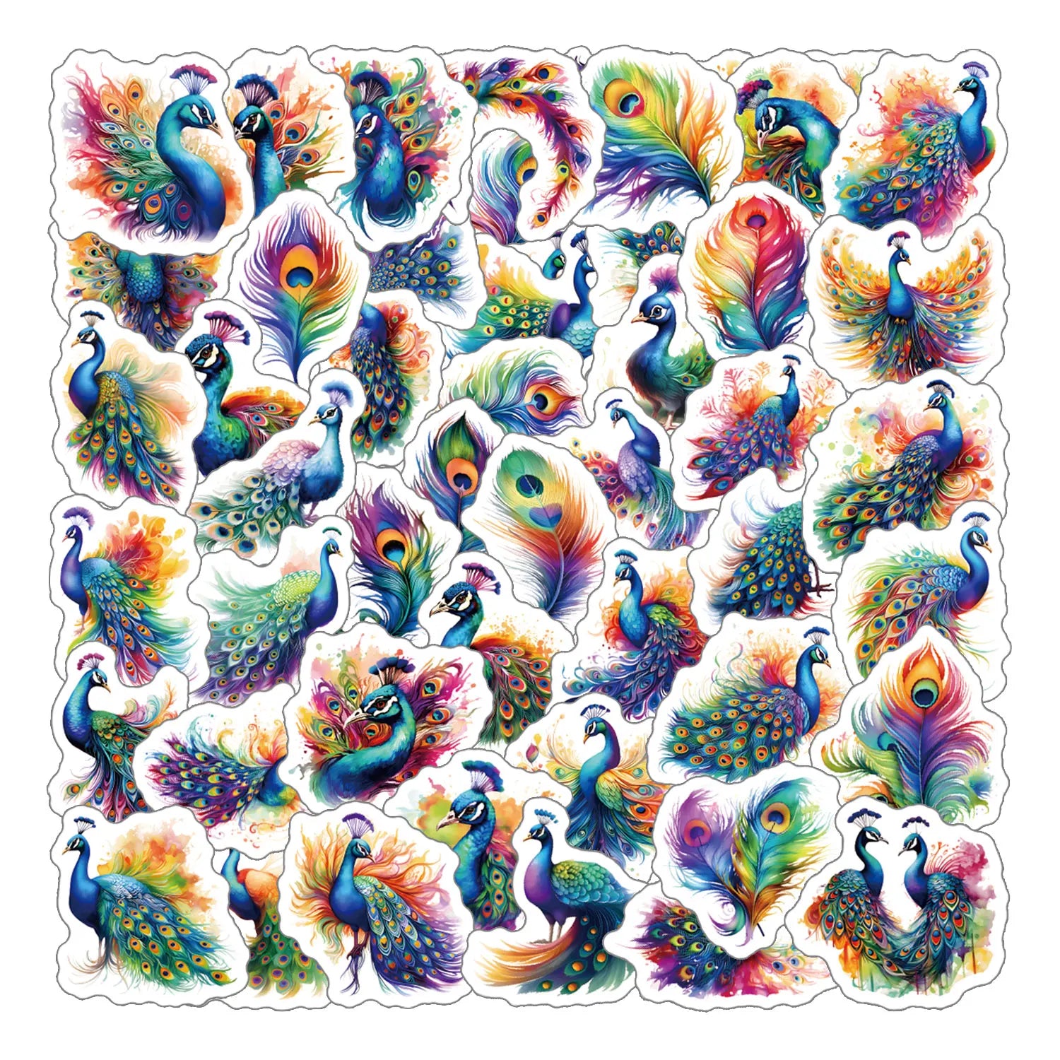 Peacock Stickers, for phone case, laptop, and more