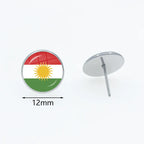Kurdistan Flag Glass Pendant Keychain Jewelry Charm Bag Souvenir Key Ring