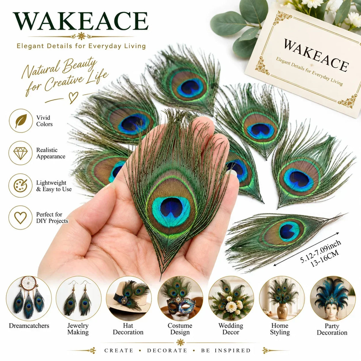 Artificial peacock feathers