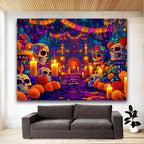 1 piece of polyester background fabric for the Day of the Dead, Mexico