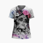 Skulls T-shirt Women's Short Sleeve, Day of the Dead