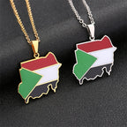 Republic of South Sudan Map Flag Pendant Necklaces
