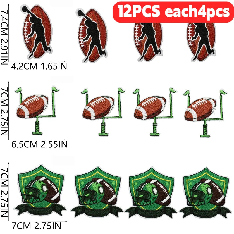 10/12PCS  Wholesale Embroidery Patches Rugby for Clothing