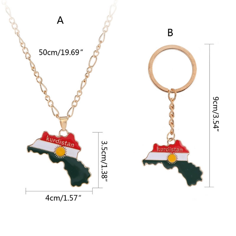Kurdistan Map Necklace, Keychain