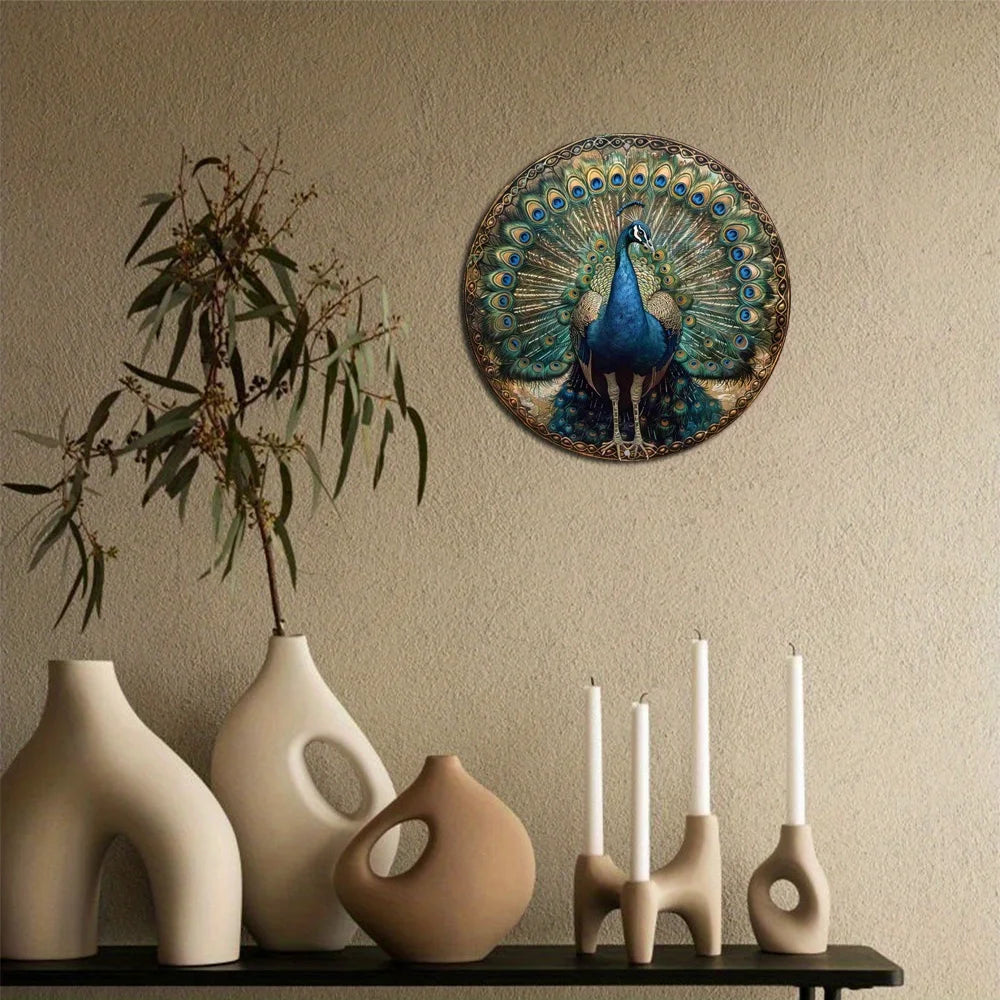 Peacock Pattern Waterproof Aluminum Metal Wall