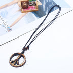 Resin Peace Symbol Pendant Necklace,Adjustable