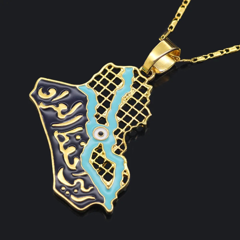 Iraq Map Necklace