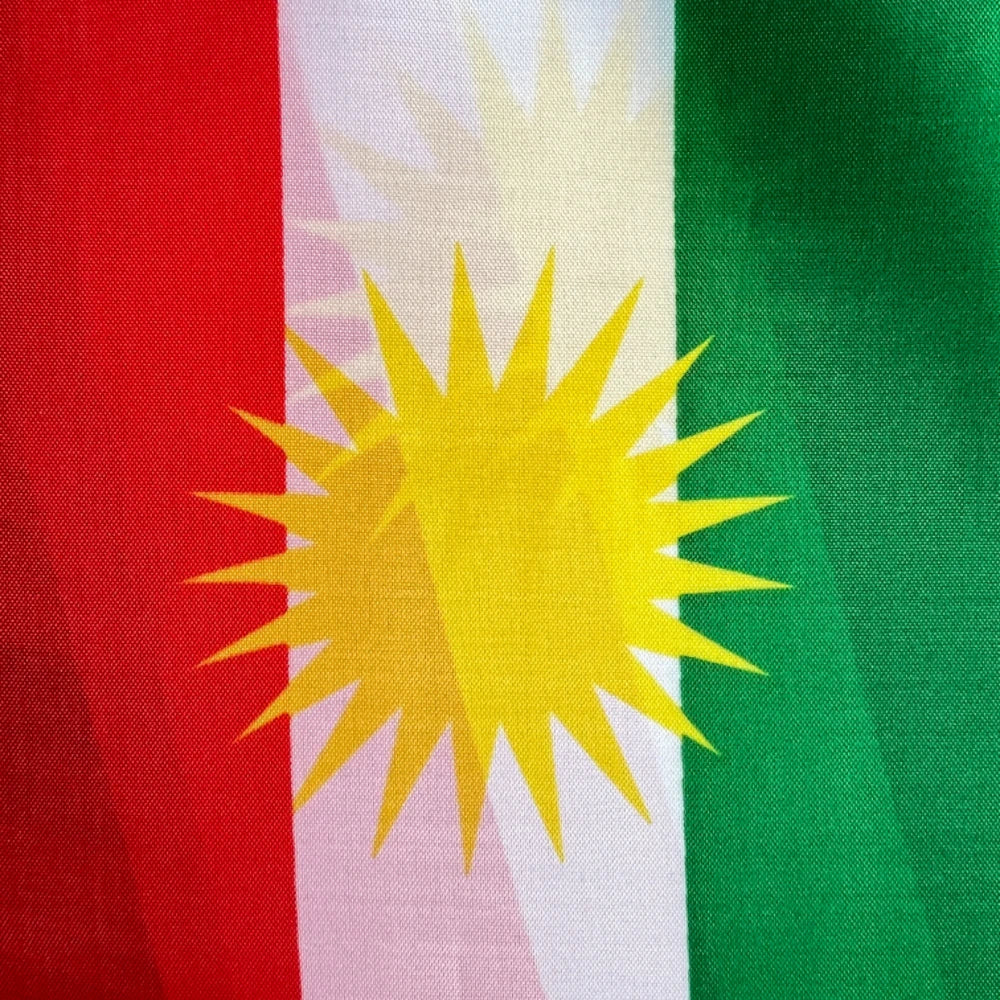 Kurdistan Waving Hand Flag