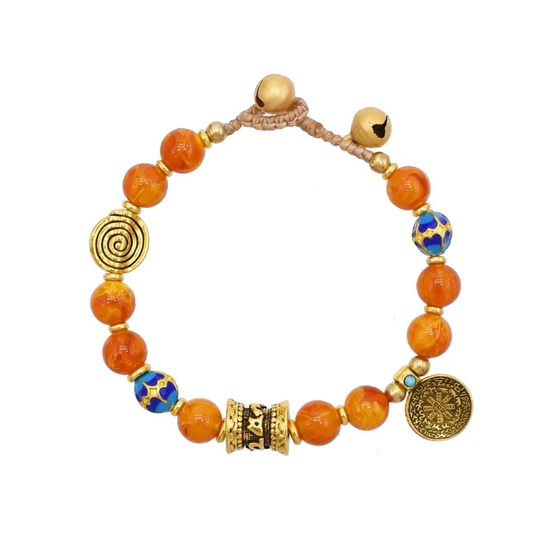 Vintage Tibetan Ethnic Colorful Stone Bead Bracelet