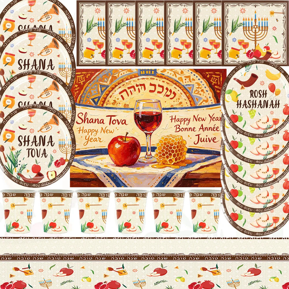 Jewish New Year Party Supplies Rosh Hashanah Tableware