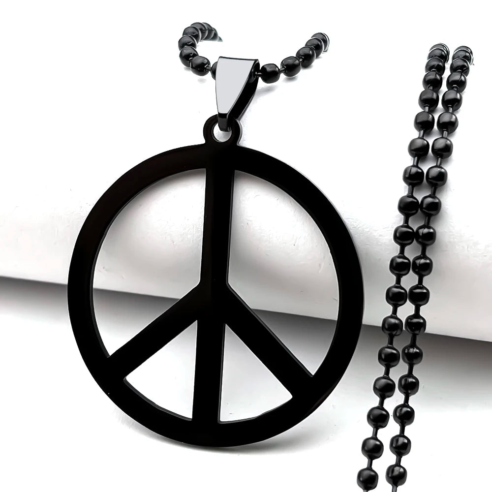 Peace Symbol Stainless Steel Chain Necklaces