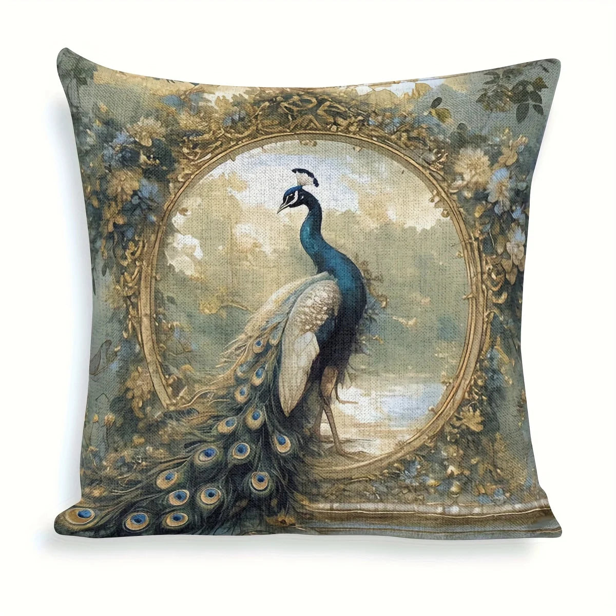 Rustic Peacock Pillow