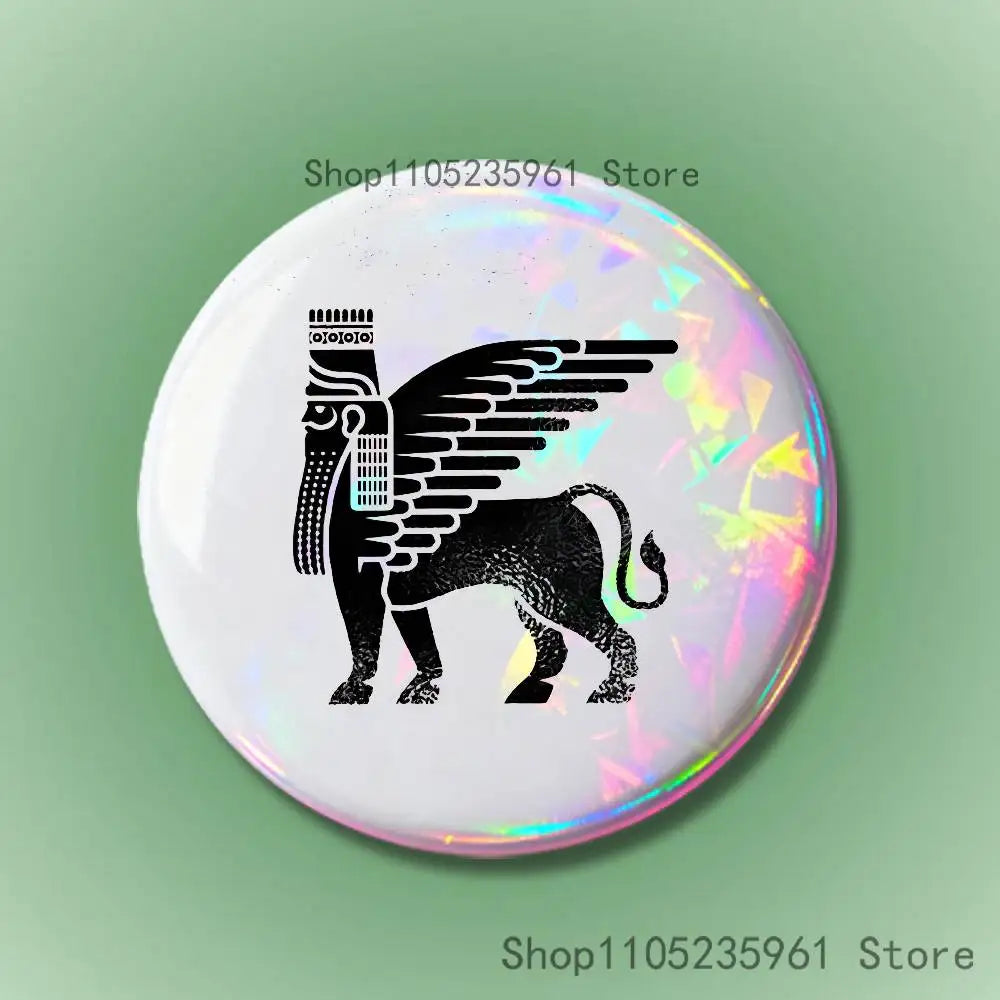 Assyrian Colossal Lamassu Flag Custom Badges