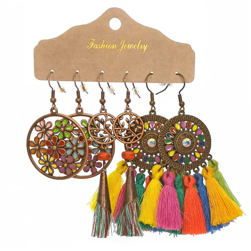 Vintage Ethnic Dangle Hanging Drop Earrings