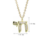 Hebrew Letter Chai Copper Pendant Necklace