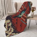 Native American Navajo Boho Aztec Pattern Blanket