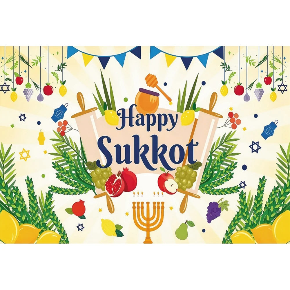 Jewish Collection Festival Rosh Hashanah Hanukkah Party Photo Backdrop