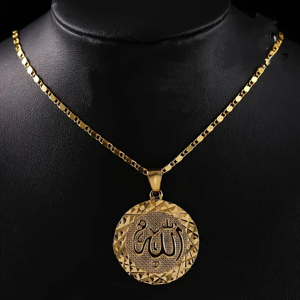 Vintage Golden Color Allah Pendant Necklace